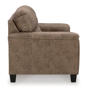 Dark Brown Faux Leather Loveseat