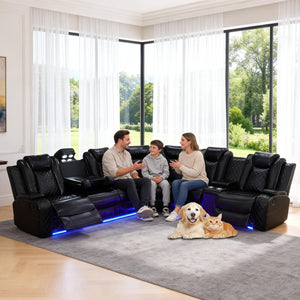 Power Reclining Leather Sectional Sofa