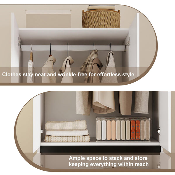 White Wardrobe Closet with Doors