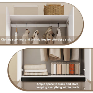 Freestanding Wardrobe Closet with Doors
