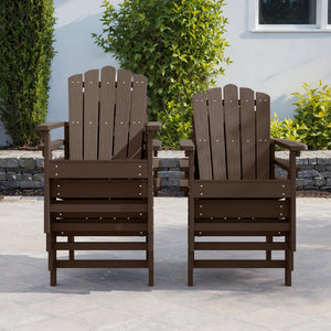 Stackable Adirondack Chair Set of 2 – HDPE Outdoor Patio Chair
