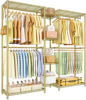 6-Tier Heavy-Duty Freestanding Closet Organizer with Shelves & Hangers