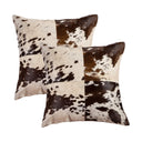 Cowhide Throw Pillows 18x18 – Set of 2 with Poly Insert