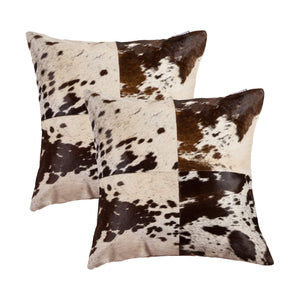 Cowhide Throw Pillows 18x18 – Set of 2 with Poly Insert