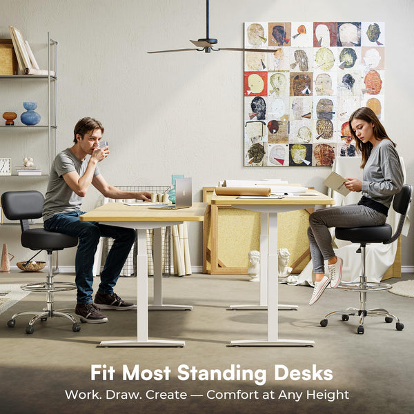 Adjustable Height Drafting Chair with Back & Footrest