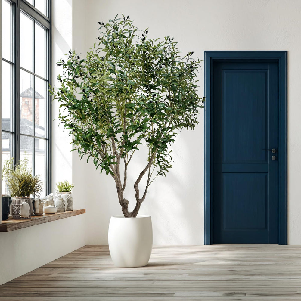 Artificial Olive Tree with Natural Trunk & Lifelike Olives