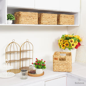 Water Hyacinth Storage Baskets, Set of 3
