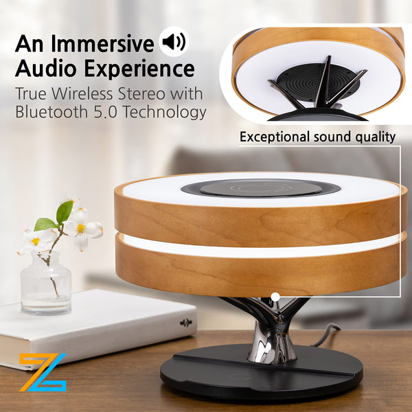 Modern Desk Lamp with Bluetooth Speaker & Wireless Charger