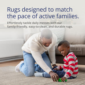 Brown Micro Grid Area Rug – Geometric, Non-Shedding, Pet-Friendly
