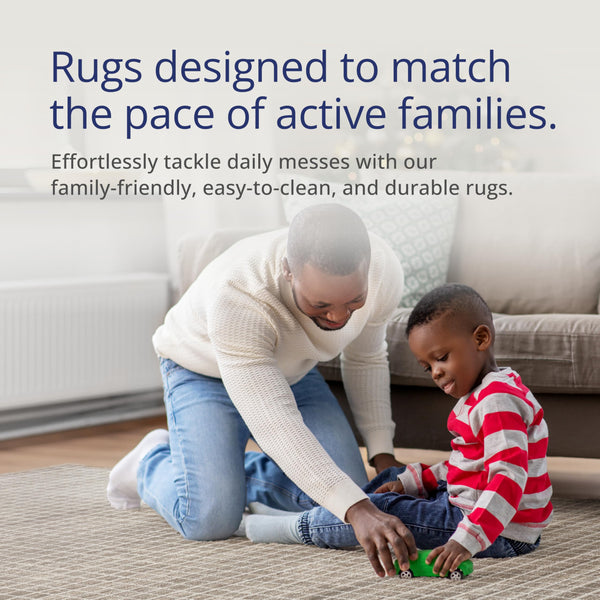 Brown Micro Grid Area Rug – Geometric, Non-Shedding, Pet-Friendly
