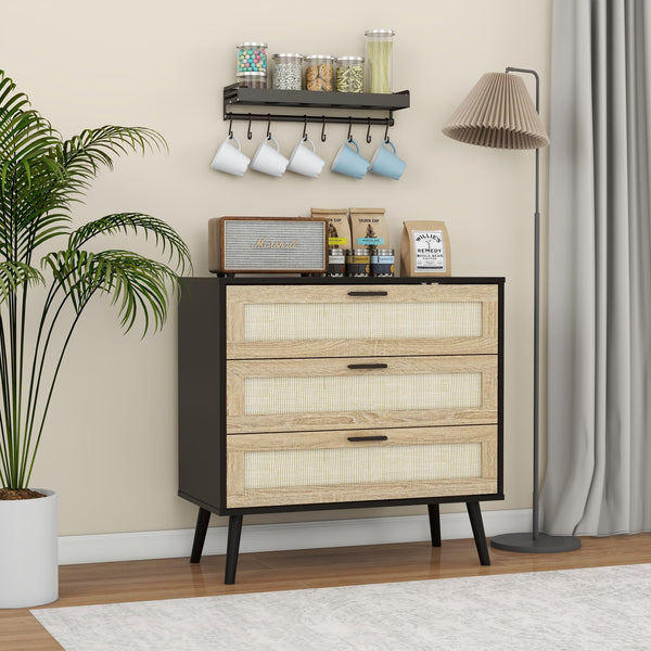 Rattan Chest of Drawers with Anti-Tip Device