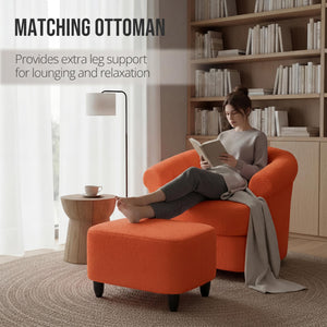 Barrel Swivel Accent Chair with Ottoman