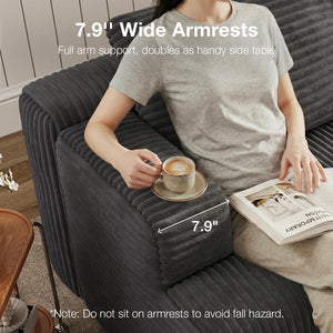 L-Shaped Modular Sectional Sofa with Coil Support