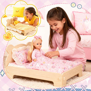 18 Inch Doll Bedding Set 6-Piece with Comforter, Mattress & Pillow
