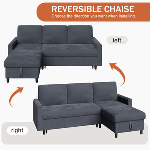 L-Shaped Sleeper Sofa with Storage Chaise