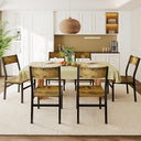Modern Dining Chairs Set of 6 with Ergonomic Backrest, MDF Seat & Metal Legs