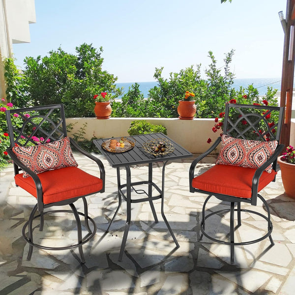 Outdoor Bar Height Bistro Table with Umbrella Hole