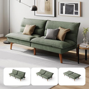 Convertible Futon Sofa Bed with Adjustable Backrest