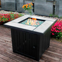 Rectangular Propane Fire Pit Table with Ceramic Tabletop