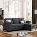 L-Shaped Sectional Sofa with Ottoman & Removable Pillows