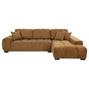 Upholstered Sectional Sofa with Chaise – Grid Tufting & Reversible Cushions