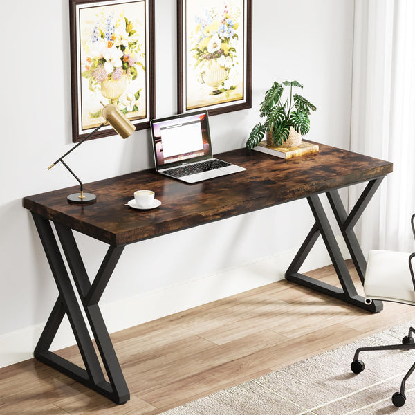 55-Inch Z-Shaped Metal Leg Computer Desk