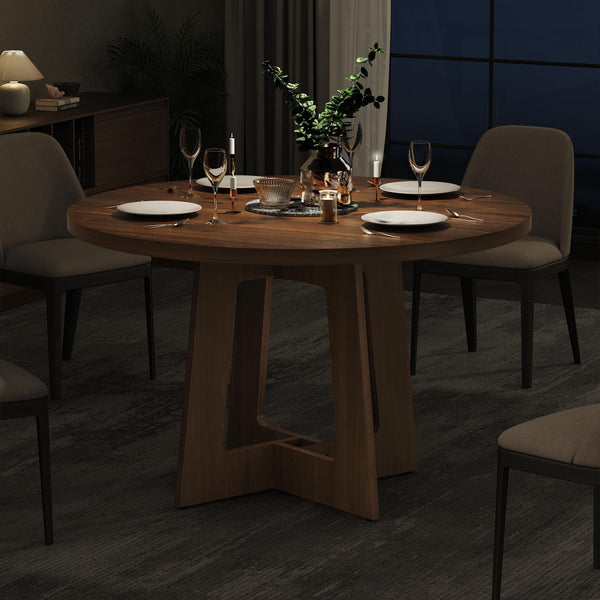 Round Dining Table – MDF Top, 43-Inch, 300 lb Capacity