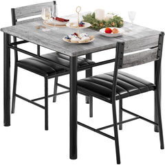 2-Person Dining Table Set with Upholstered Chairs