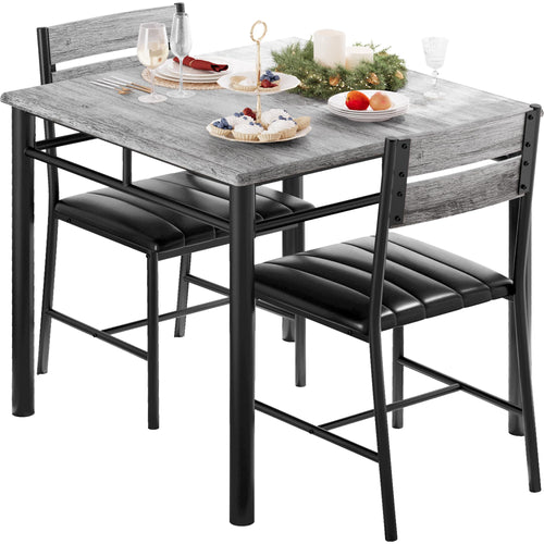 2-Person Dining Table Set with Upholstered Chairs