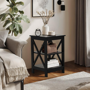 3-Tier End Table Set of 2 with Storage Shelves