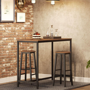 Industrial Bar Stools Set of 2 – Counter Height Kitchen Island Chairs
