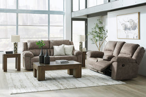 Grey Faux Leather Reclining Sofa