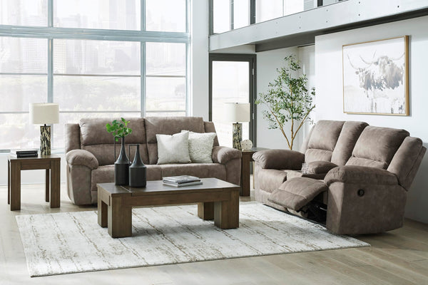 Grey Faux Leather Reclining Sofa