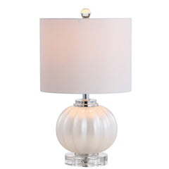 17.5" Ribbed Glass Crystal Table Lamp