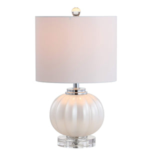 17.5" Ribbed Glass Crystal Table Lamp