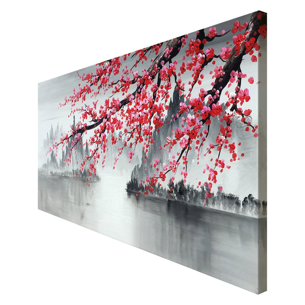 Plum Blossom Canvas Wall Art – Hand Painted Chinese Landscape Oil Painting