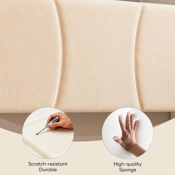 Full Upholstered LED Storage Bed with Charging Station