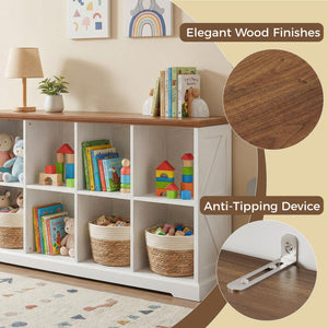 8-Cube Storage Organizer with Farmhouse Bookshelf