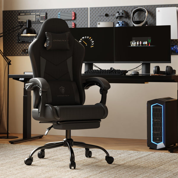 Ergonomic Gaming Chair with Footrest & Massage Lumbar