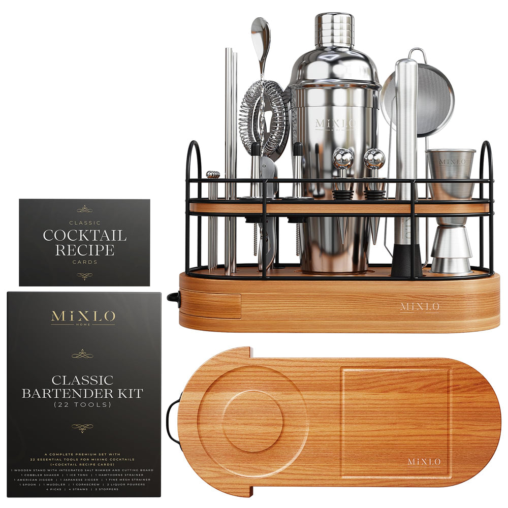 22-Piece Cocktail Shaker & Bartender Kit with Stand