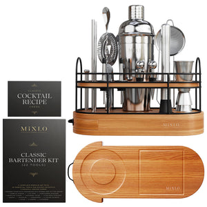 22-Piece Cocktail Shaker & Bartender Kit with Stand