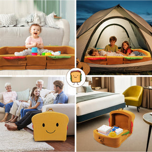 Toddler Travel Bed – Sandwich Style Foam Floor Crib with Safety Rails