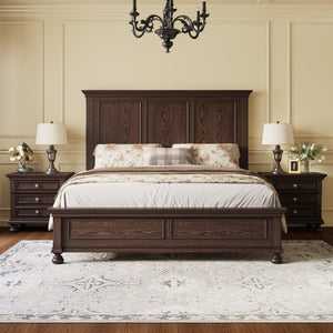 3-Piece Solid Wood Bedroom Set – Bed Frame & 2 Nightstands