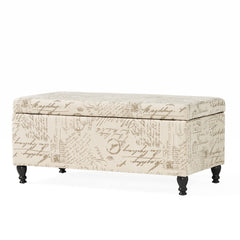 Parisian Storage Ottoman – French Script