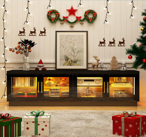 70.9" Modern LED TV Stand with RGB Lighting & Storage Cabinet