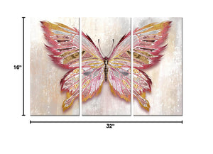 Butterfly Canvas Wall Art – 3-Panel Set