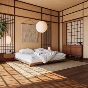 King Low Profile Tatami Platform Bed Frame – Japandi Floor Bed, No Box Spring
