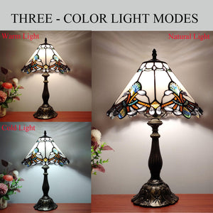 Tiffany Style Stained Glass Table Lamp | Baroque 3-Way Desk Light