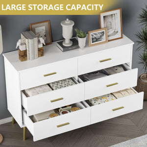 6-Drawer Wood Dresser with LED Light