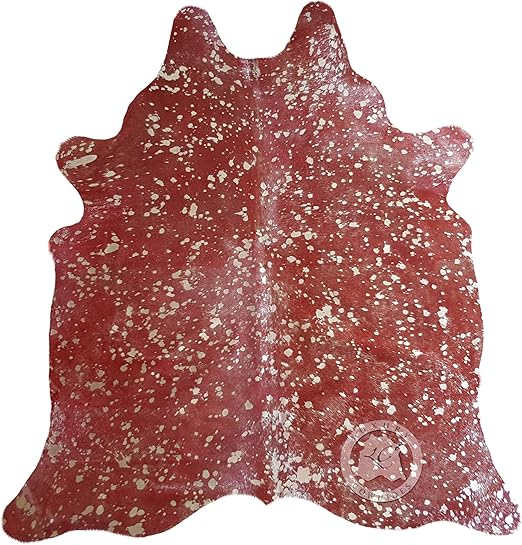 Metallic Cowhide Area Rug – Genuine Leather, 6x7-8 Ft